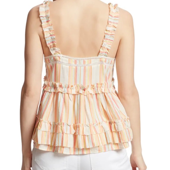New Ella Moss Sammy Stripe Ruffle Tank top - Picture 3 of 8